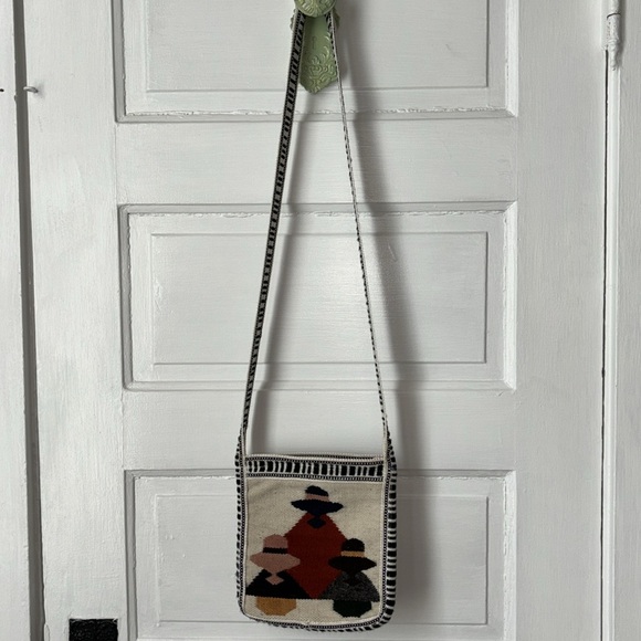 VINTAGE HANDMADE PERUVIAN ALPACA WOOL  CROSSBODY PURSE - Picture 2 of 7